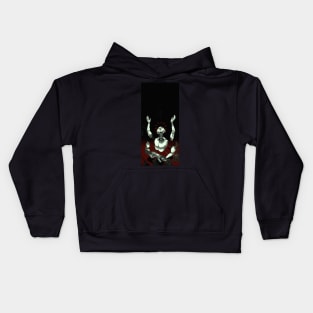 author's painting of a god robot, fear of war, no war, I choose peace, but war is chosen for me, no one asked Kids Hoodie